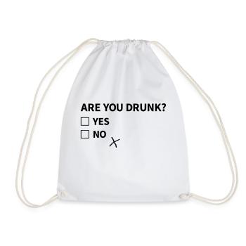 are you drunk? - Drawstring Bag - white - Front