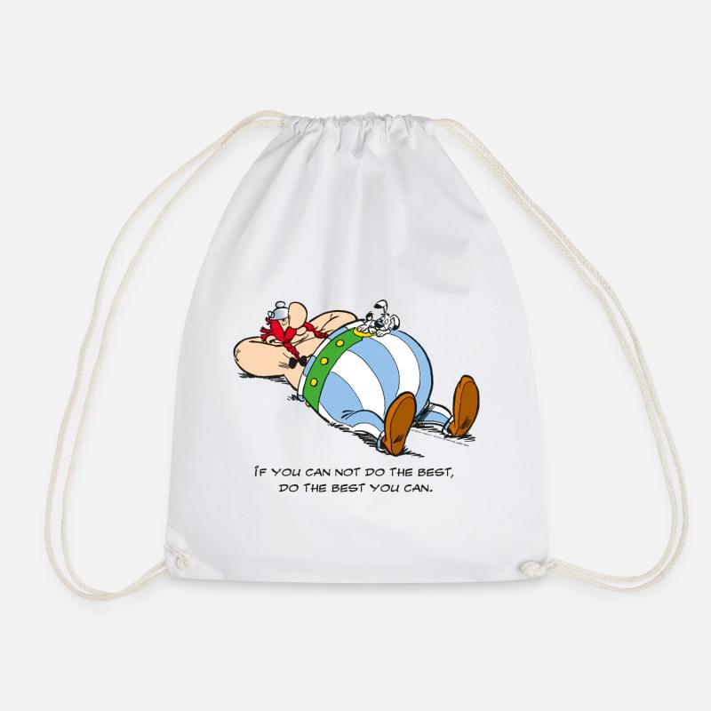 Asterix & Obelix - If You Can Not Do Best - Drawstring Bag - white