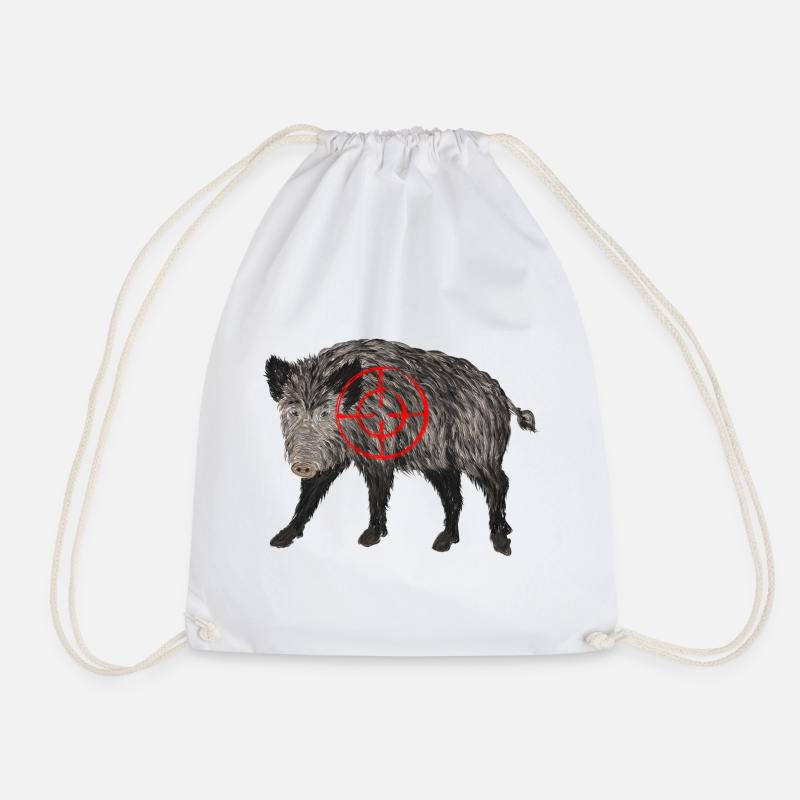 boar - Drawstring Bag - white