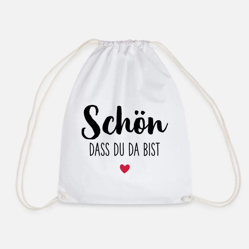 Schön dass du da bist Herz - Turnbeutel - Weiß
