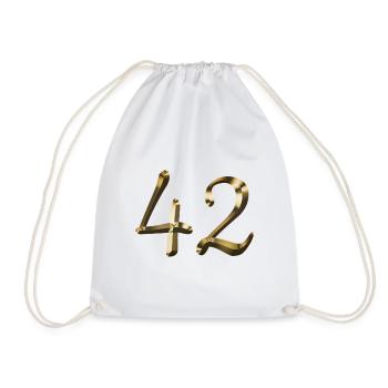 42 year old 42 year old gold 42nd birthday gift - Drawstring Bag - white - Front