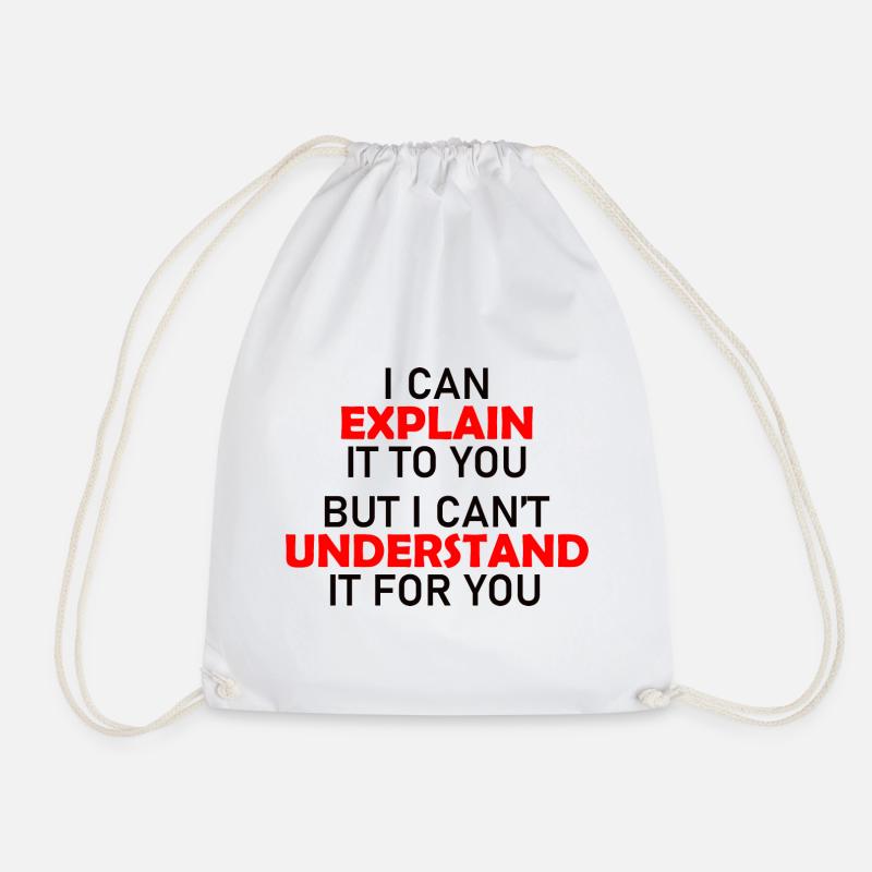 Engineer Slogan - Drawstring Bag - white