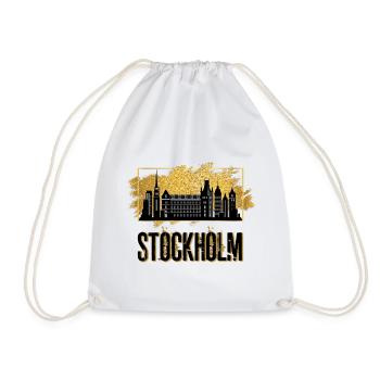 Stockholm Schweden Sweden Skyline Stadt Gold - Turnbeutel - Weiß - Vorne