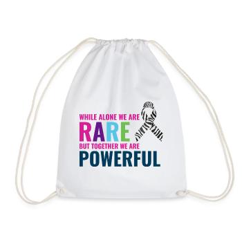 Rare Disease Awareness Day Zebra Ribbon Fighter - Drawstring Bag - white - Front