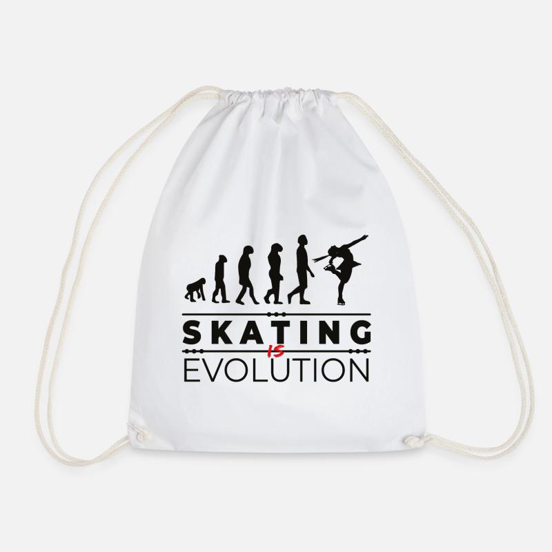 Skating is evolution - Message Humor Parodie - Turnbeutel - Weiß