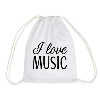 I love Music - Turnbeutel - Weiß - Vorne