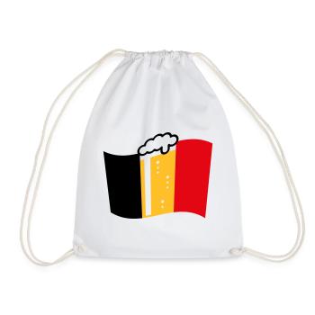 Belgium Beer Flag (Nation Of Beer / Beerland / 3C) - Drawstring Bag - white - Front