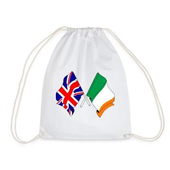 Drapeau de l’Angleterre et drapeau de l’Irlande - Sac de sport léger - blanc - Devant