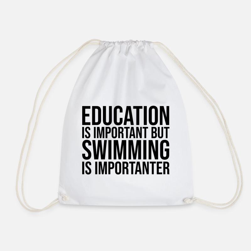 Swimming - Drawstring Bag - white