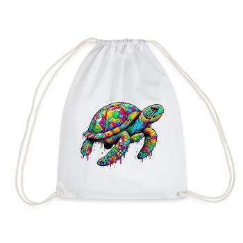 Turtle - Drawstring Bag - white - Front