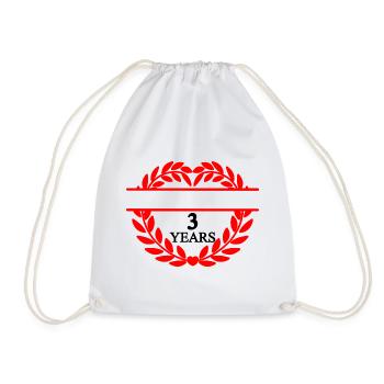 Name banner three years, heart laurel wreath - Drawstring Bag - white - Front