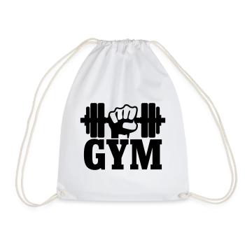 GYM Poing avec haltère - Sac de sport léger - blanc - Devant