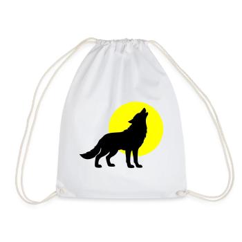 Wolf Silhouette - Turnbeutel - Weiß - Vorne
