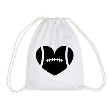 Football Heart - Drawstring Bag - white - Front