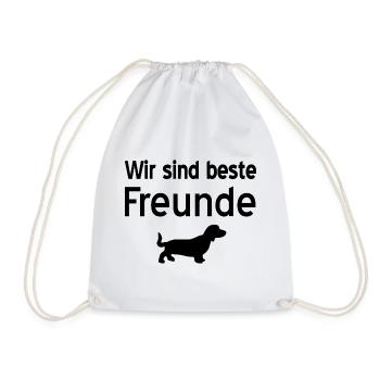 Dachshund - Drawstring Bag - white - Front