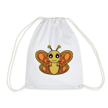 Sunny Chibi Butterfly - Drawstring Bag - white - Front