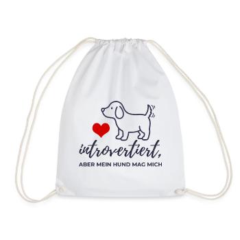  Introvertiert aber mein Hund mag mich Design - Turnbeutel - Weiß - Vorne