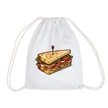Club Sandwich Pin Art - Drawstring Bag - white - Front