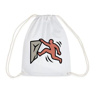 Boulderer Jump Climbing Bouldering Sports - Drawstring Bag - white - Front
