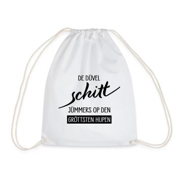De Duevel Schitt Juempers Shirt - Turnbeutel - Weiß - Vorne