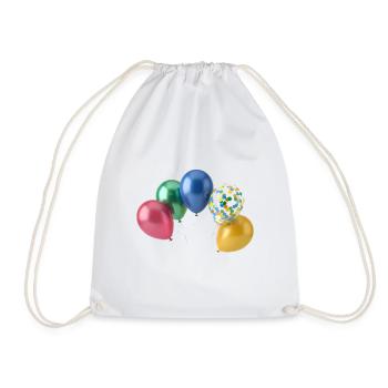 Bunte Luftballons - Turnbeutel - Weiß - Vorne