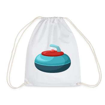 Curling stone - Drawstring Bag - white - Front