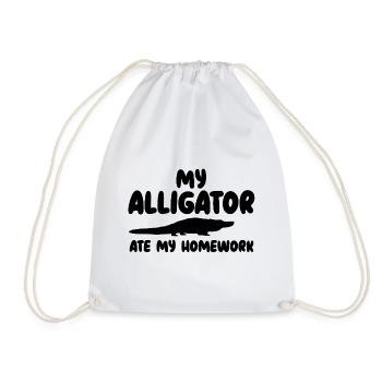 Reptile silhouette d’alligator - Sac de sport léger - blanc - Devant