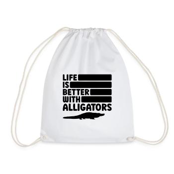Alligator Silhouette Reptilienfan - Turnbeutel - Weiß - Vorne