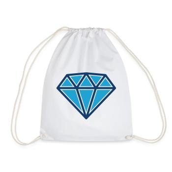 Blue Diamond Gem-Ikone für luxuriöses Branding-Design - Turnbeutel - Weiß - Vorne