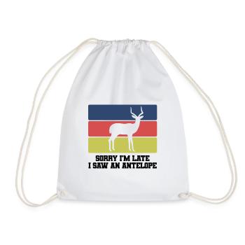 Antelope Humor Saying - Drawstring Bag - white - Front