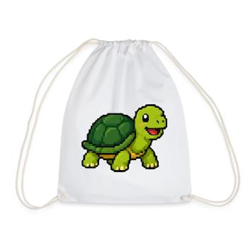 Pixel Turtle Adventure - Drawstring Bag - white - Front