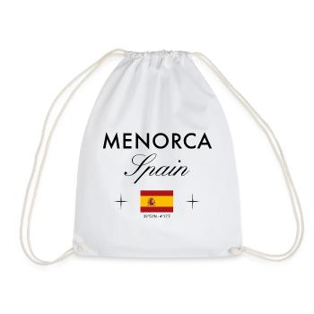 Menorca Spanien Koordinaten Reise Souvenir - Turnbeutel - Weiß - Vorne