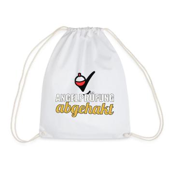 Angler Geschenk nach bestandener Angelprüfung - Turnbeutel - Weiß - Vorne