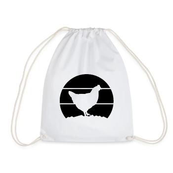 Huhn Silhouette - Turnbeutel - Weiß - Vorne