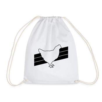 Huhn Silhouette Grafik - Turnbeutel - Weiß - Vorne