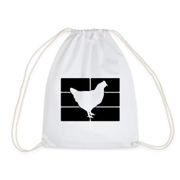 Huhn Silhouette Grafik - Turnbeutel - Weiß - Vorne