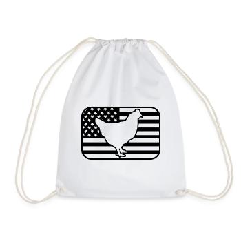 Huhn USA Flagge - Turnbeutel - Weiß - Vorne