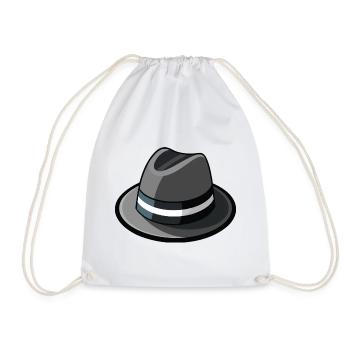 Gangster-Hut-Fedora - Turnbeutel - Weiß - Vorne