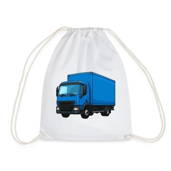 Blauer LKW Kraftvoller Transporter - Turnbeutel - Weiß - Vorne