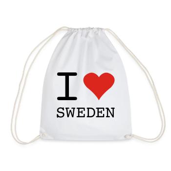 I LOVE SWEDEN Schweden - Drawstring Bag - white - Front
