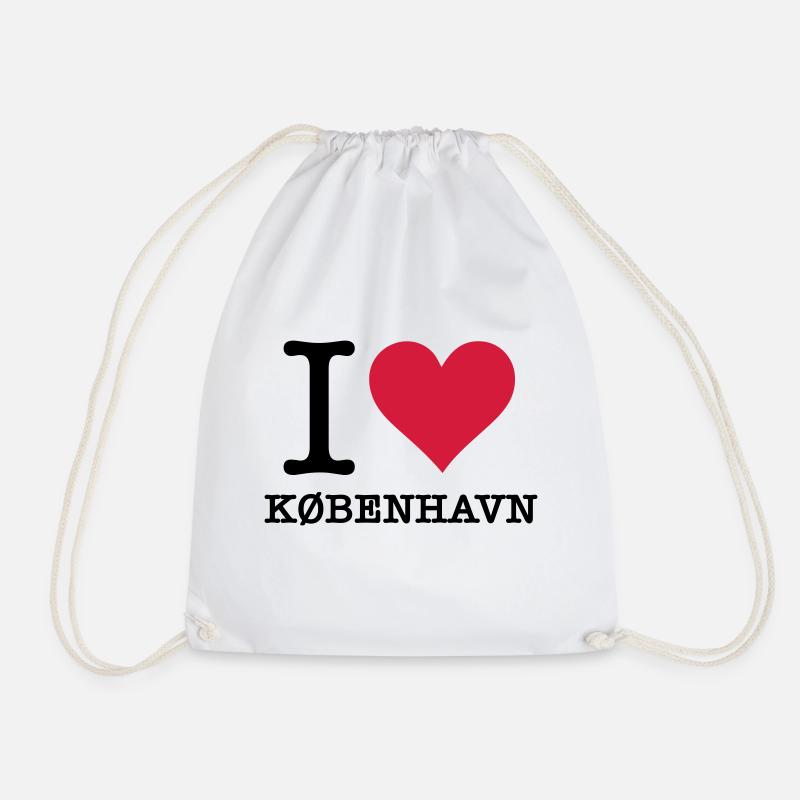 I love Copenhagen - Drawstring Bag - white