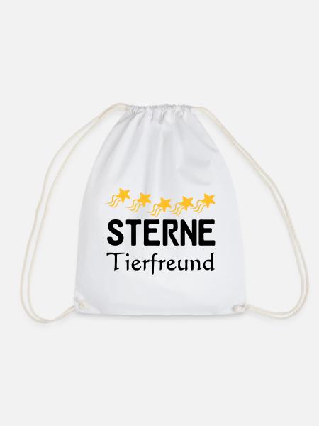 Sterne Tierfreund Geschenk - Turnbeutel - Weiß