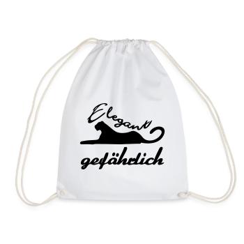 Elegant gefährlich Katze wild lustig Geschenk - Turnbeutel - Weiß - Vorne