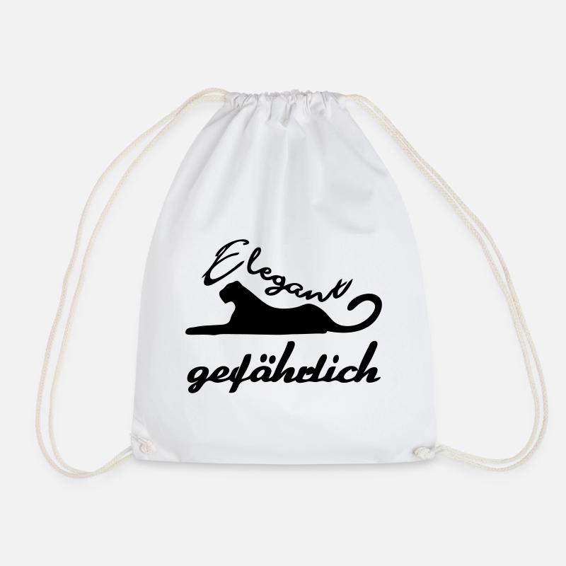 Elegant gefährlich Katze wild lustig Geschenk - Turnbeutel - Weiß