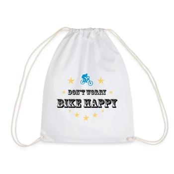 Don't worry bike happy - Turnbeutel - Weiß - Vorne