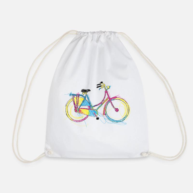 Fahrrad - Turnbeutel - Weiß