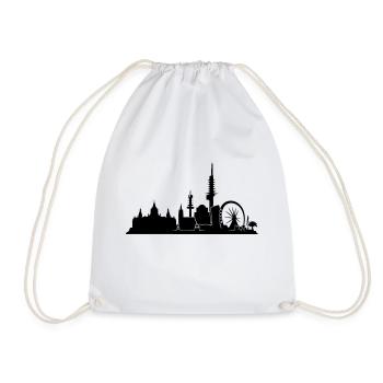 Hannover // Skyline // Silhouette // Skylineshirt - Turnbeutel - Weiß - Vorne