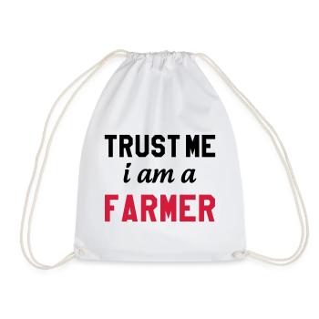 Trust me I am a Farmer - Drawstring Bag - white - Front