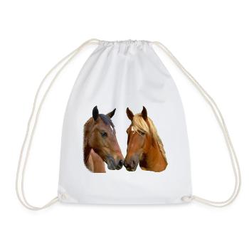 Les chevaux jumeaux s’embrassent - Sac de sport léger - blanc - Devant