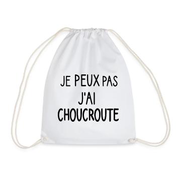 T shirt je peux pas j'ai choucroute idée cadeau - Sac de sport léger - blanc - Devant